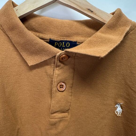 Polo By Ralph Lauren Short Sleeve 2 Button Burnt Orange Polo Shirt Mens 3XL - Picture 4 of 12